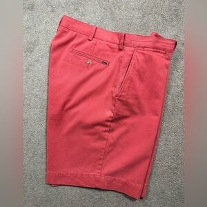 Polo Ralph Lauren Mens Classic Fit 9" Adr Bry Red‎ Flat Cotton Shorts Size 38